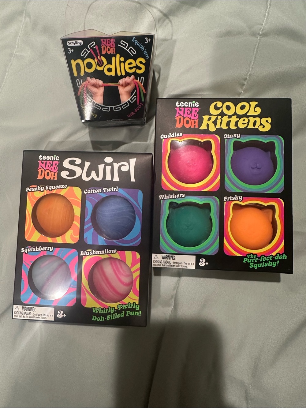 Teenie NeeDoh Swirl & Needoh Cool Kittens Set with Needoh Noodlies ⭐️